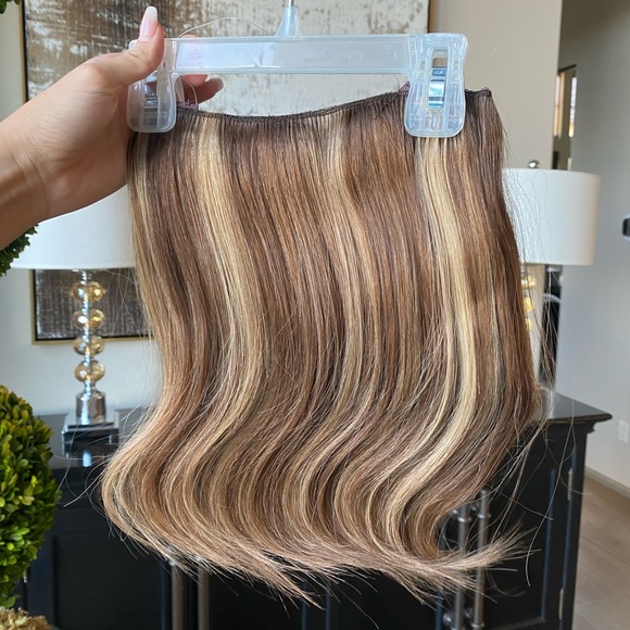 HALO EXTENSION in 12" brunette w/ highlights - Picture 2 of 9